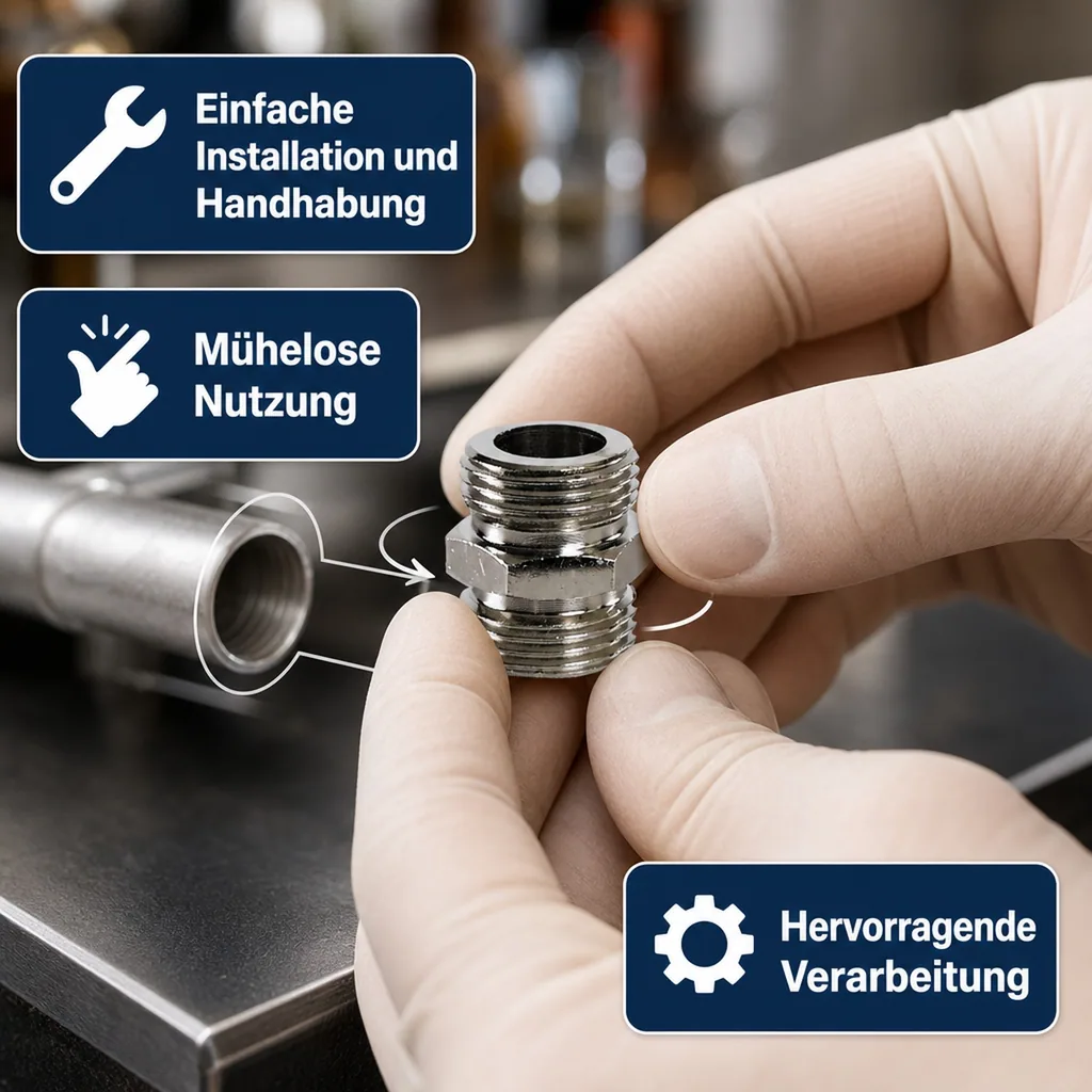 Doppelnippel, Gewindenippel - beidseitig 5/8 Zoll, NW: 7 mm