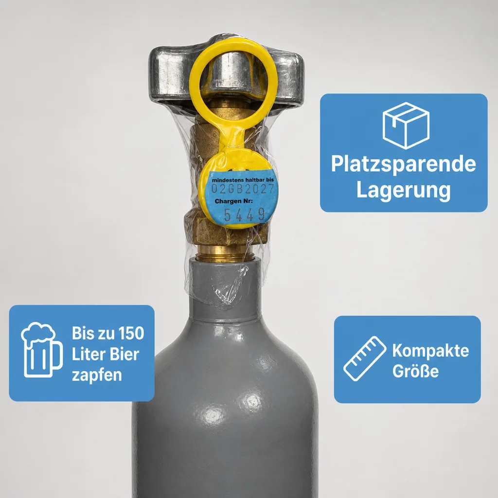 CO2 Flasche, Kohlensäureflasche, Gasflasche CO2 - 0,5 kg, ohne Flaschenhalter