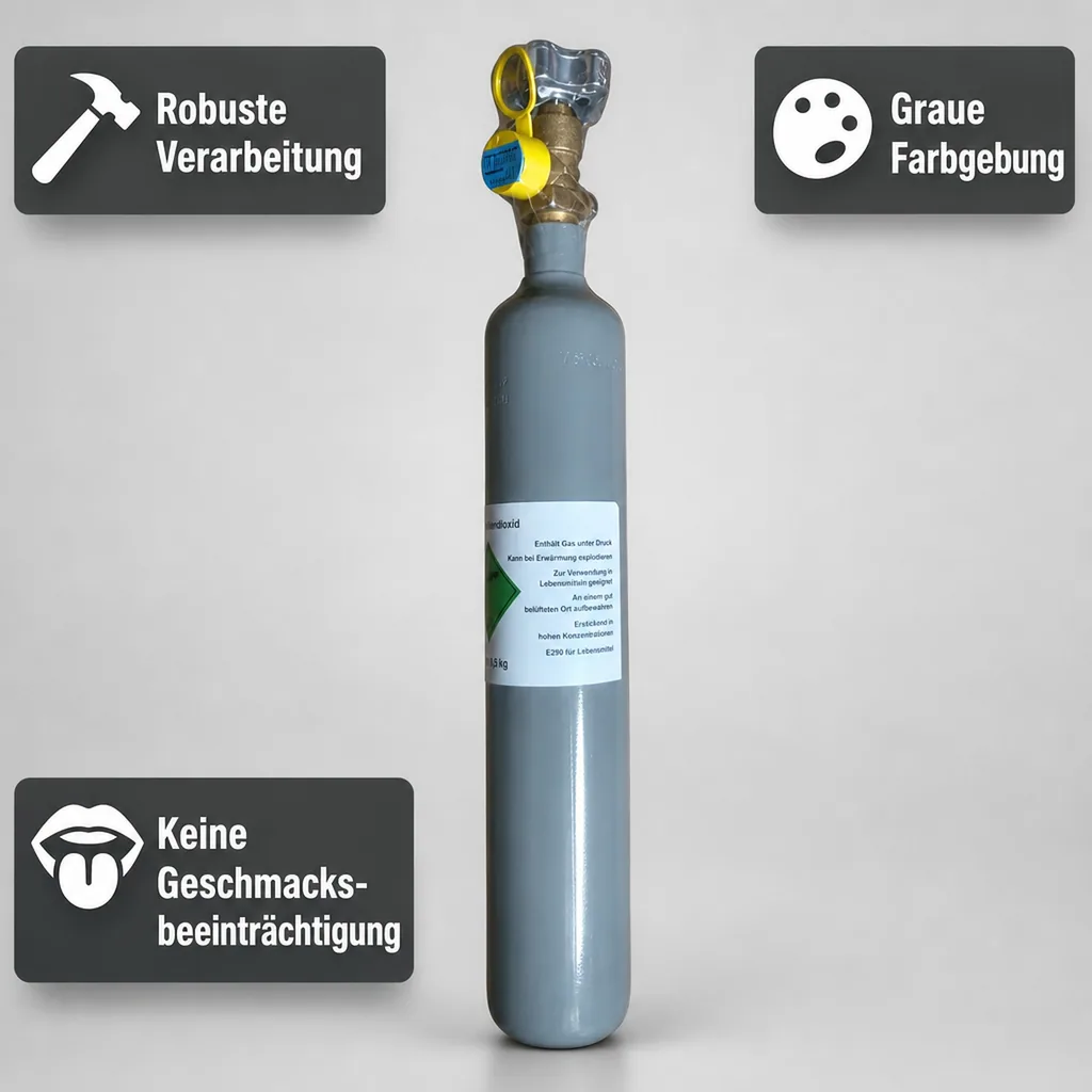 CO2 Flasche, Kohlensäureflasche, Gasflasche CO2 - 0,5 kg, ohne Flaschenhalter