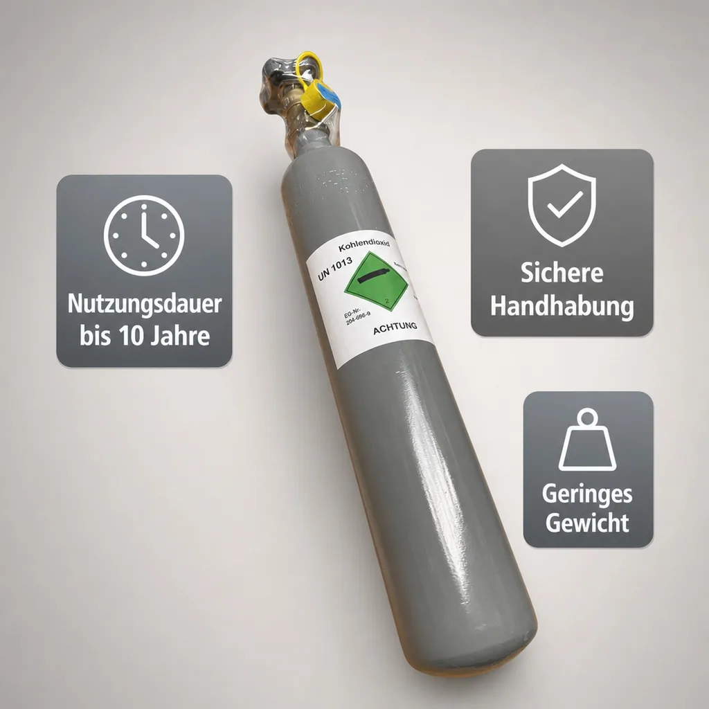 CO2 Flasche, Kohlensäureflasche, Gasflasche CO2 - 0,5 kg, ohne Flaschenhalter