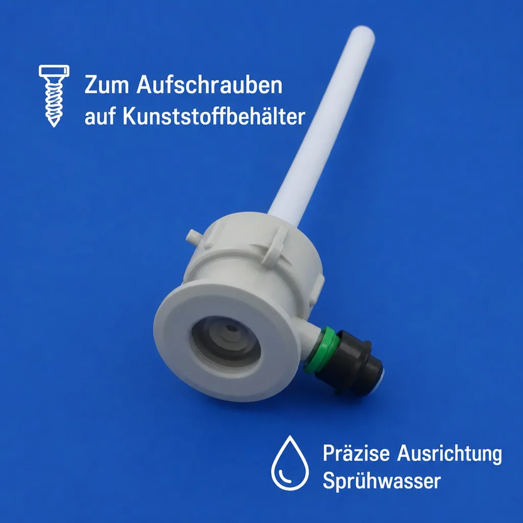 Fitting zum Aufschrauben auf Reinigungsbehälter, Kunststoff, Art: Kombi - Fitting