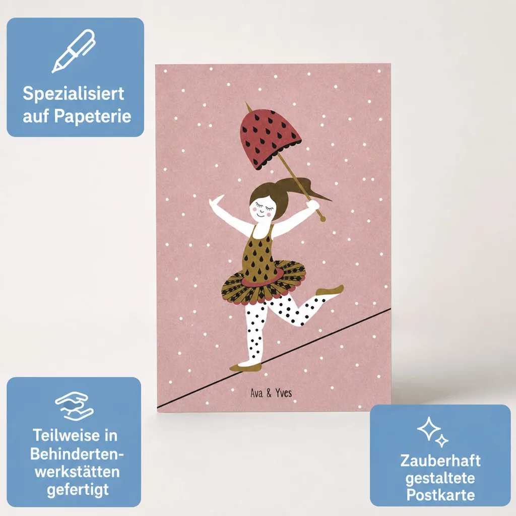 Ava & Yves Postkarte Zirkus Tänzerin