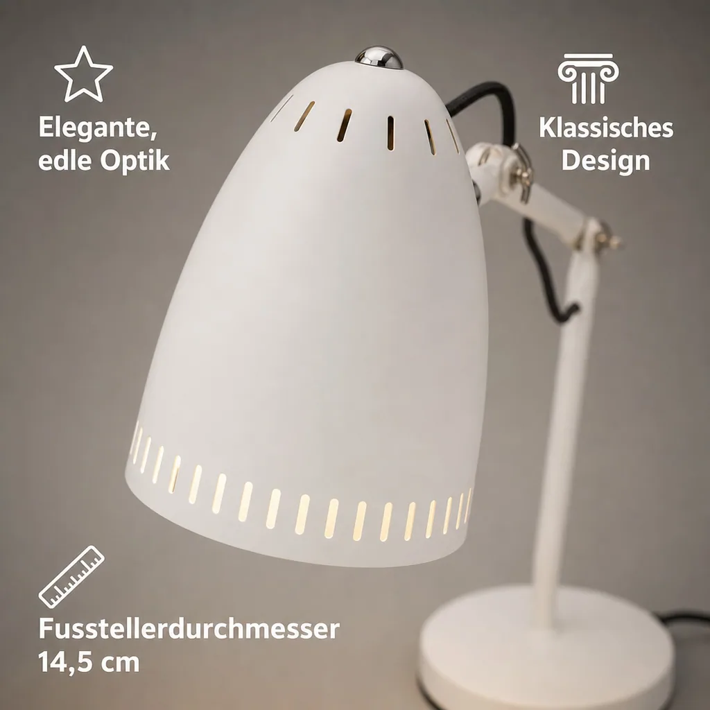 Superliving Schreibtischlampe "Dynamo 345" matt weiss