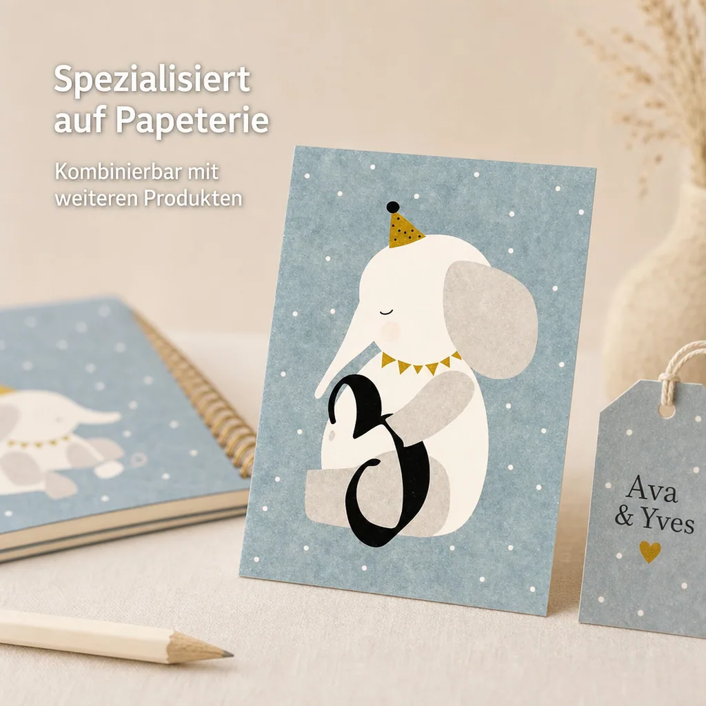Ava & Yves Postkarte Elefant "3"