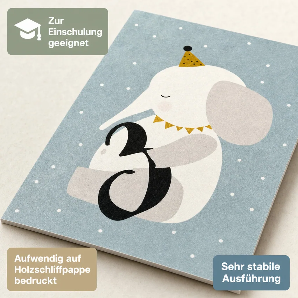 Ava & Yves Postkarte Elefant "3"