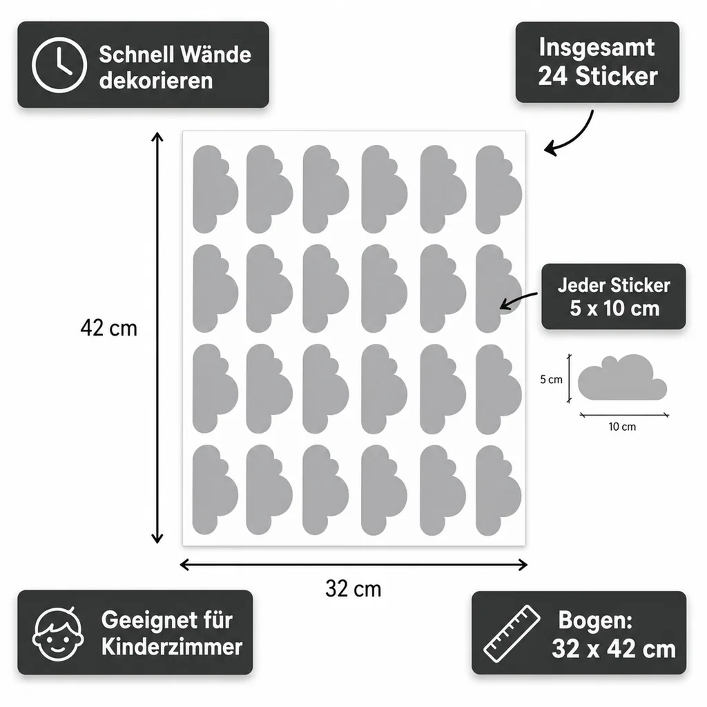 tresxics Wandsticker Wolken gelb