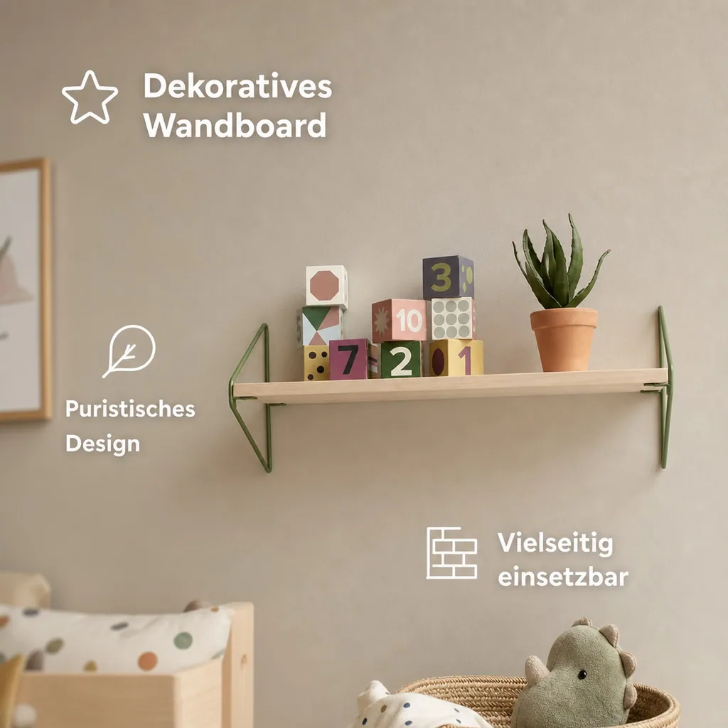 Kids Concept Wandboard Holz/Metall natur mit grün