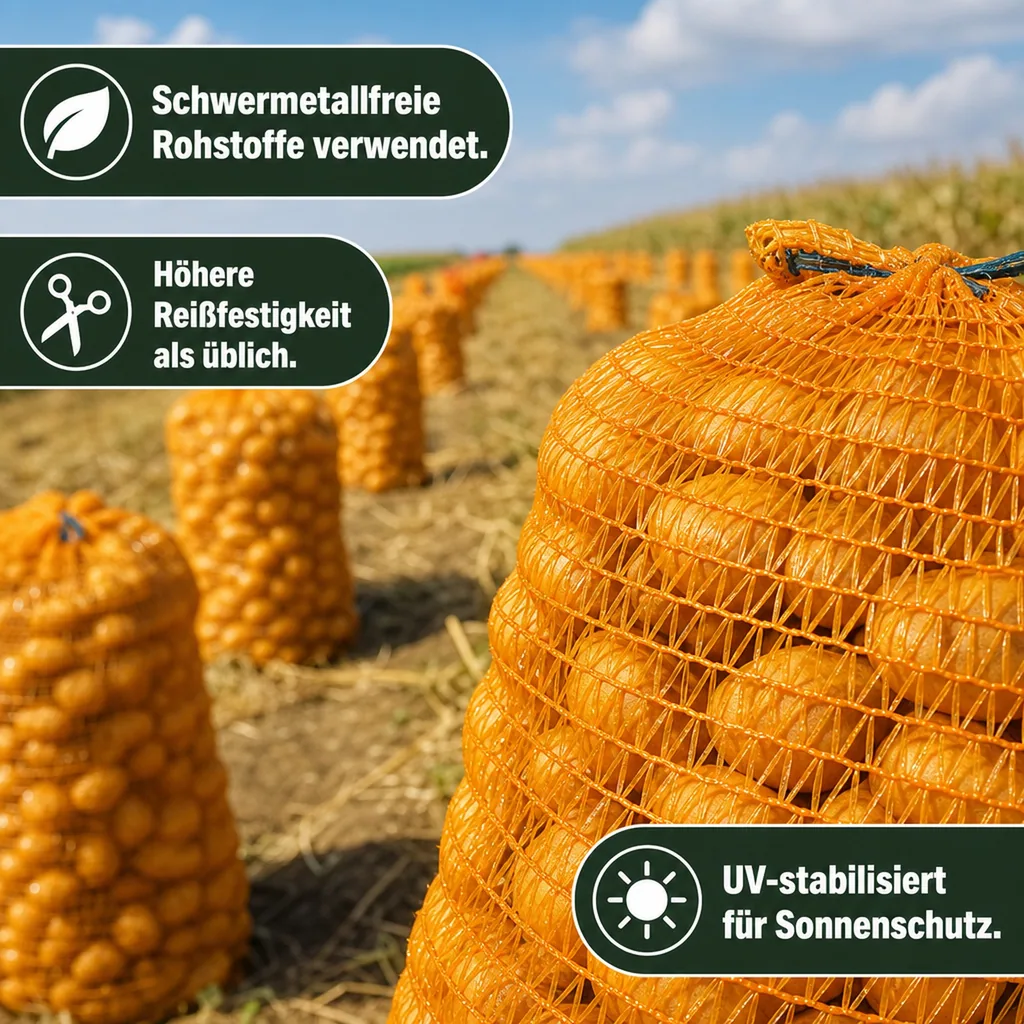 Raschelsäcke goldgelb mit Zugband, 31x50 cm, Netzsäcke