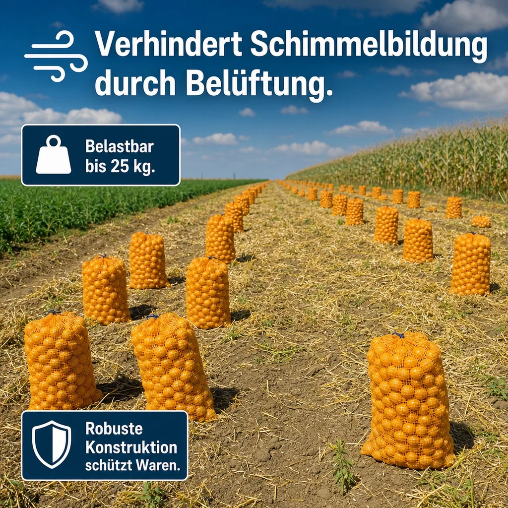 Raschelsäcke goldgelb mit Zugband, 31x50 cm, Netzsäcke