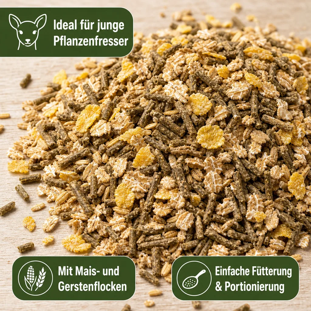 Hirschfutter 20kg, Rehfutter, Schaffutter, Ziegenfutter, Flockenmischung für Pflanzenfresser