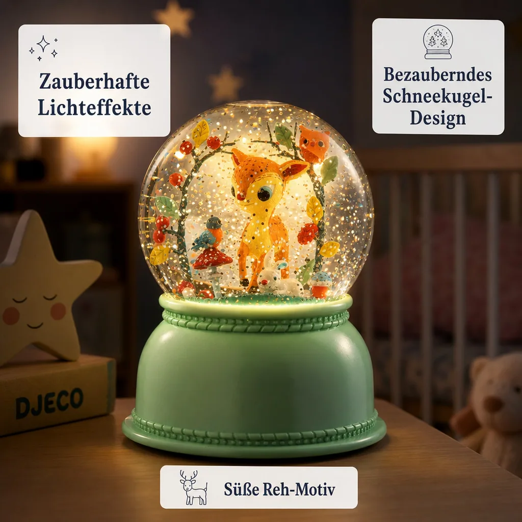 Djeco Nachtlicht Schneekugel Kleines Reh