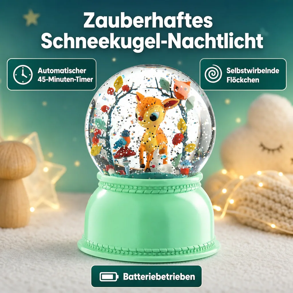 Djeco Nachtlicht Schneekugel Kleines Reh