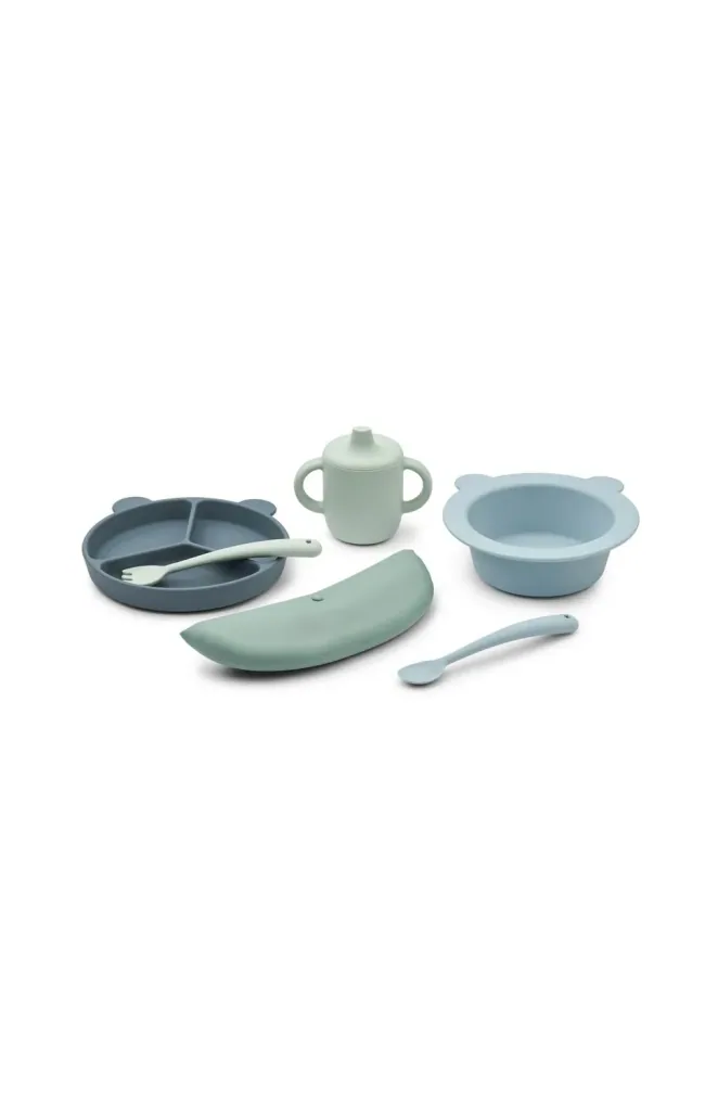 Liewood Geschenkset mahlzeiten - Stina, Multi Mix, Farbe: Dusty mint multi mix