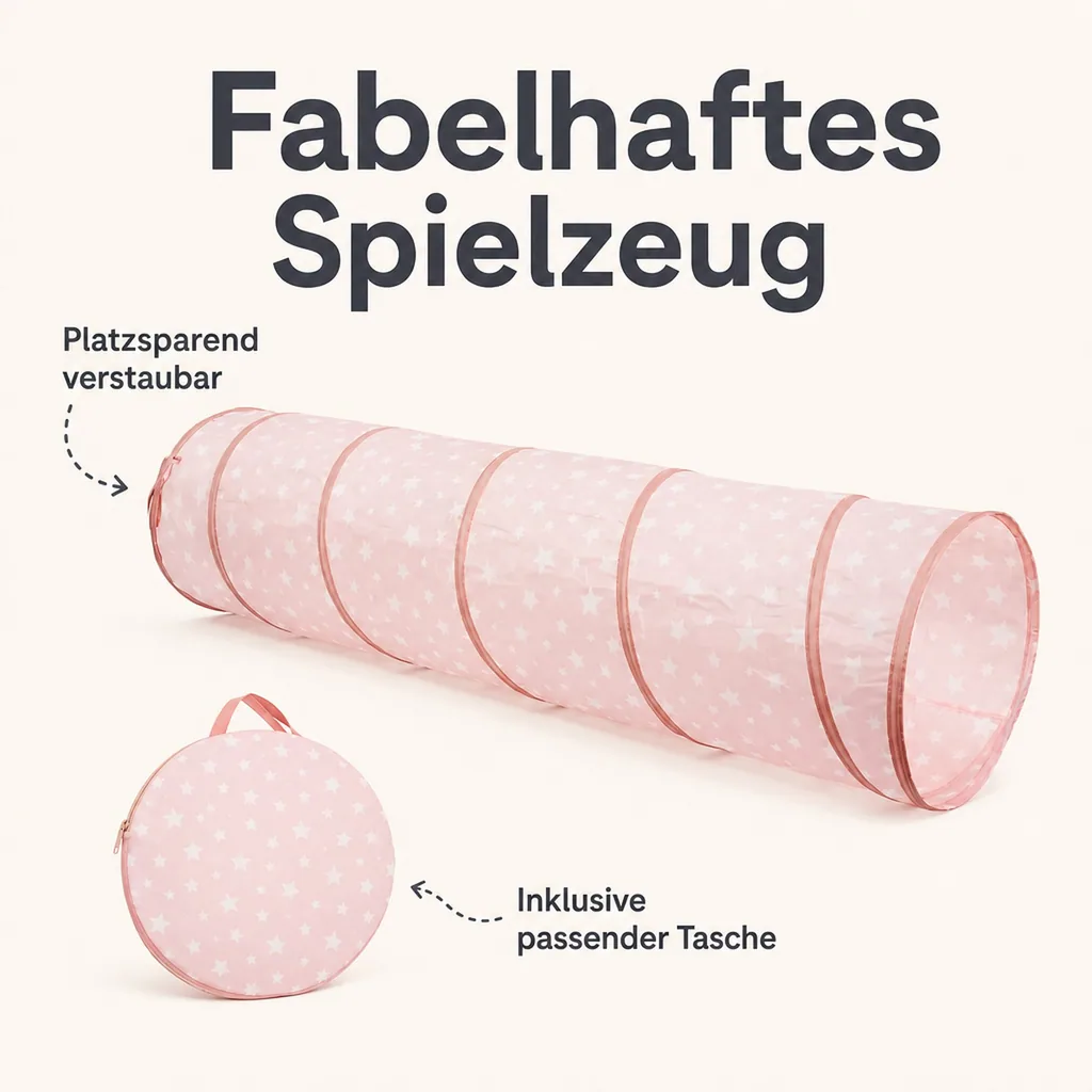 Kids Concept Spieltunnel Sterne rosa