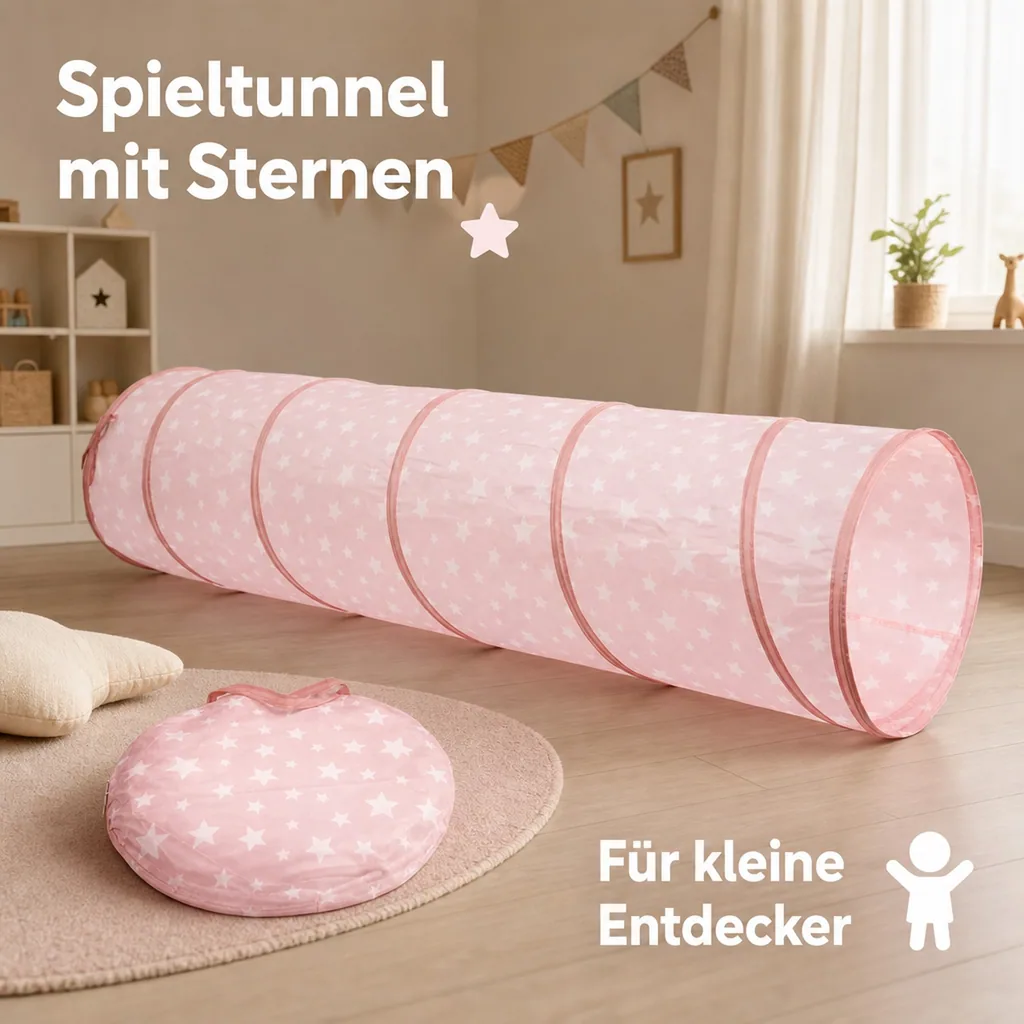Kids Concept Spieltunnel Sterne rosa