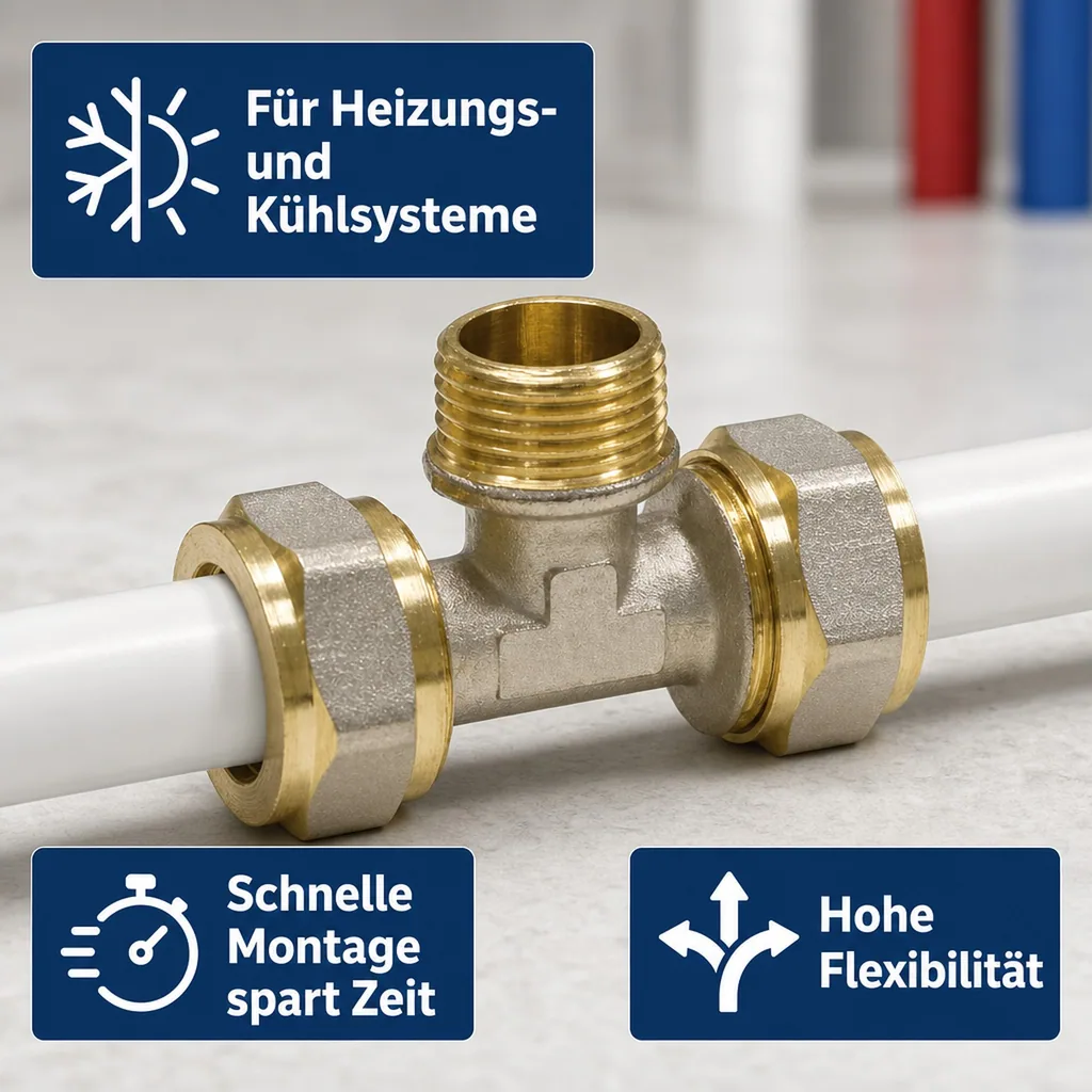 Schraubfitting T-Stück, 20mm, Außengewinde
