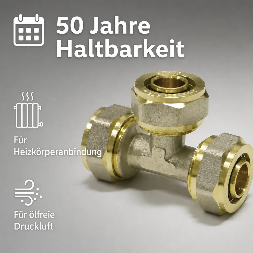 Schraubfitting T-Stück Mitte reduziert 20 x 2 - 16 x 2 - 20 x 2