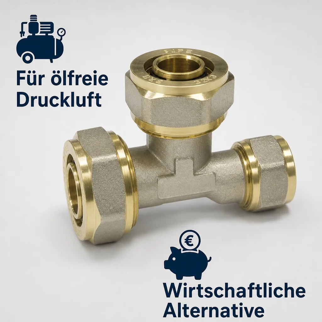 Schraubfitting T-Stück Mitte erweitert 26 x 3 - 32 x 3 - 26 x 3