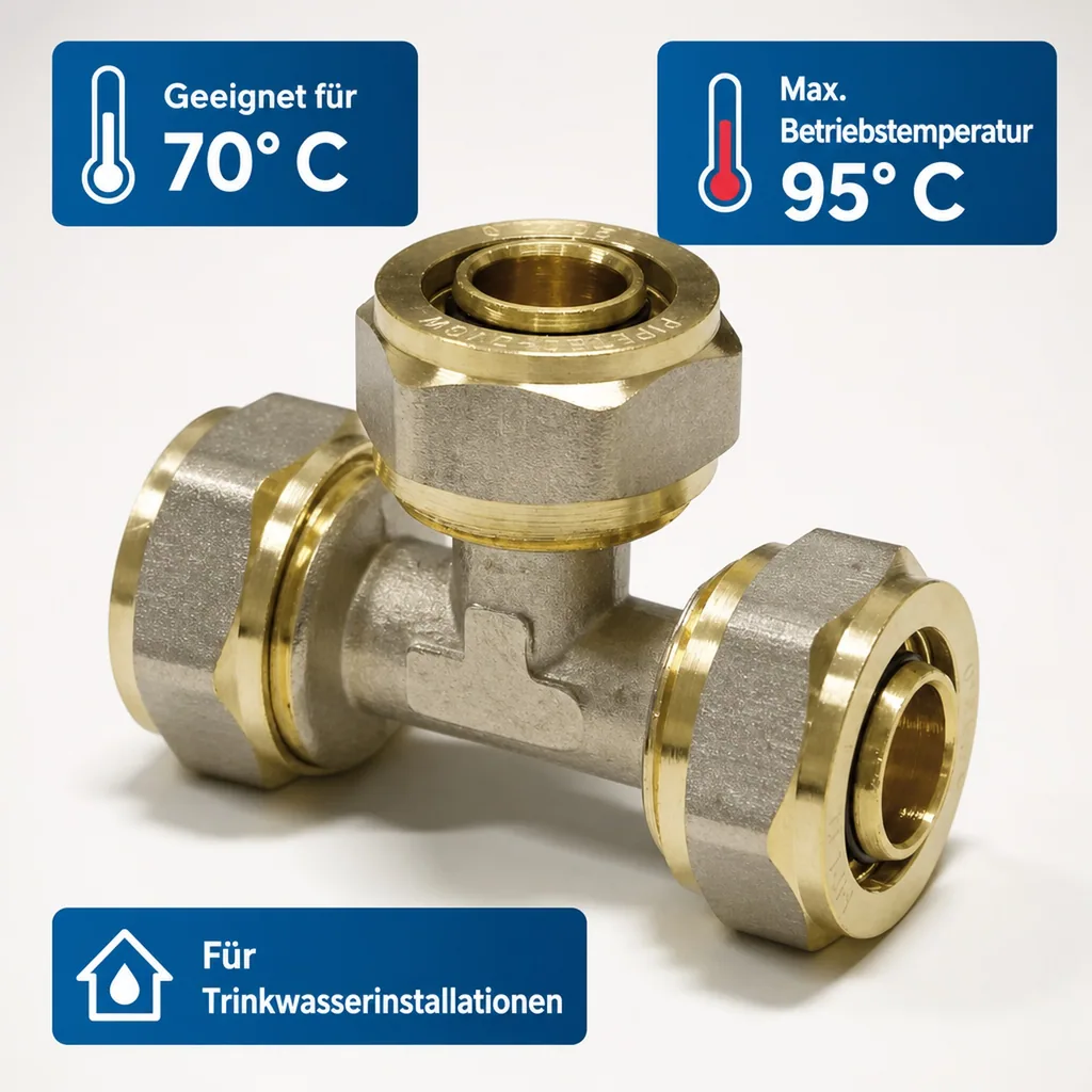 Schraubfitting T-Stück Mitte reduziert 32 x 3 - 20 x 2 - 32 x 3