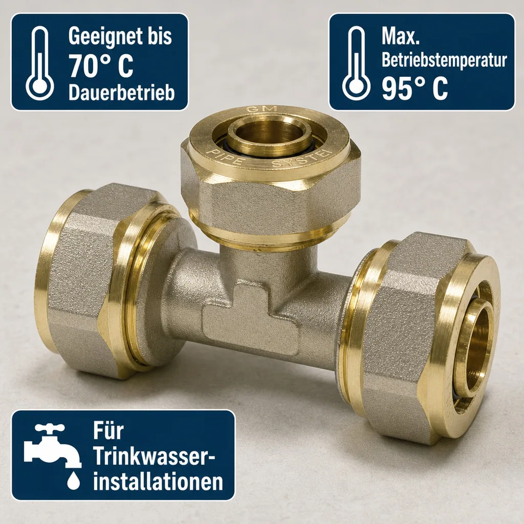 Schraubfitting T-Stück Mitte reduziert 32 x 3 - 26 x 3 - 32 x 3