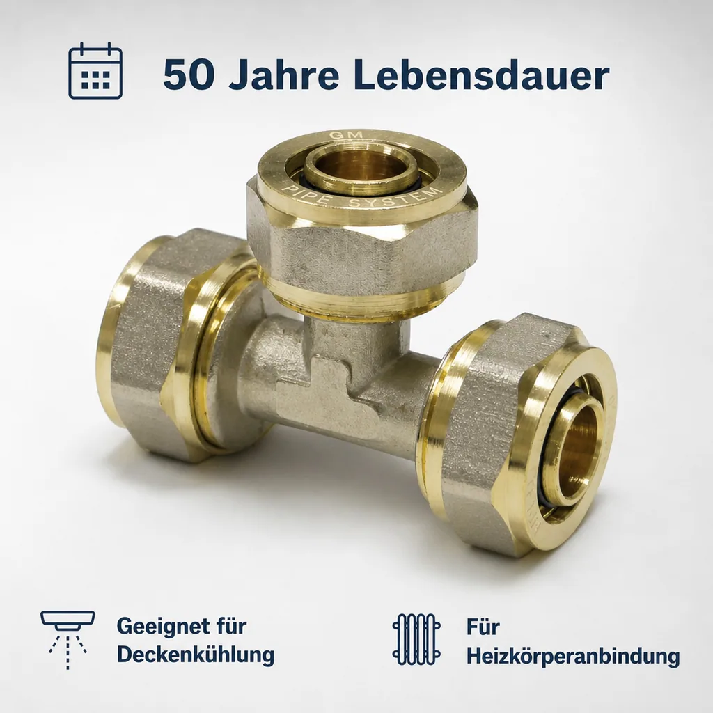 Schraubfitting T-Stück Mitte reduziert 32 x 3 - 26 x 3 - 32 x 3