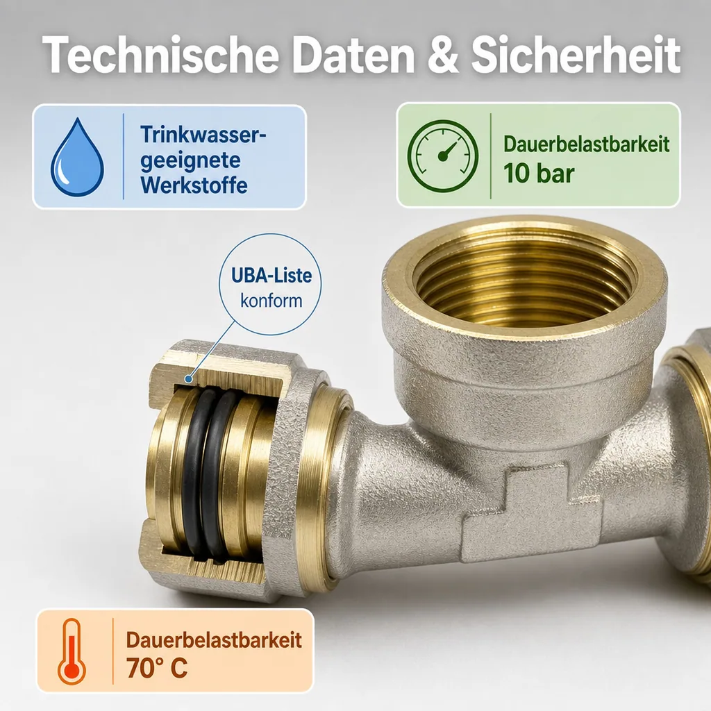 Schraubfitting T-Stück 20 x 2 - 3/4" IG - 20 x 2