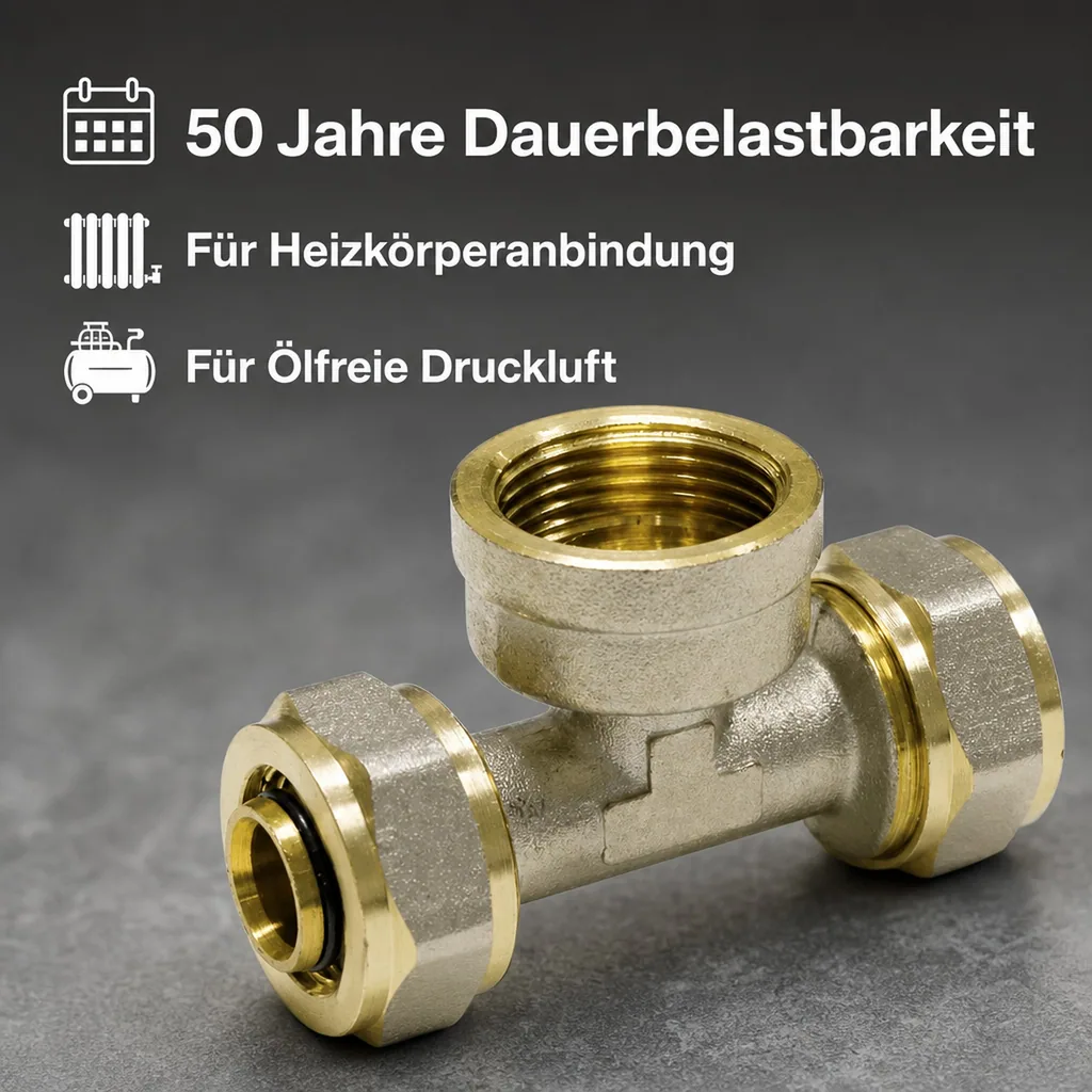 Schraubfitting T-Stück 20 x 2 - 3/4" IG - 20 x 2