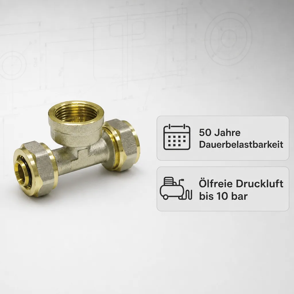 Schraubfitting T-Stück 26 x 3 - 3/4" IG - 26 x 3
