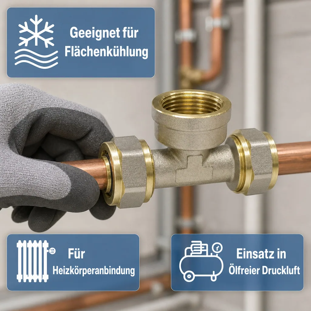 Schraubfitting T-Stück 26 x 3 - 1" IG - 26 x 3