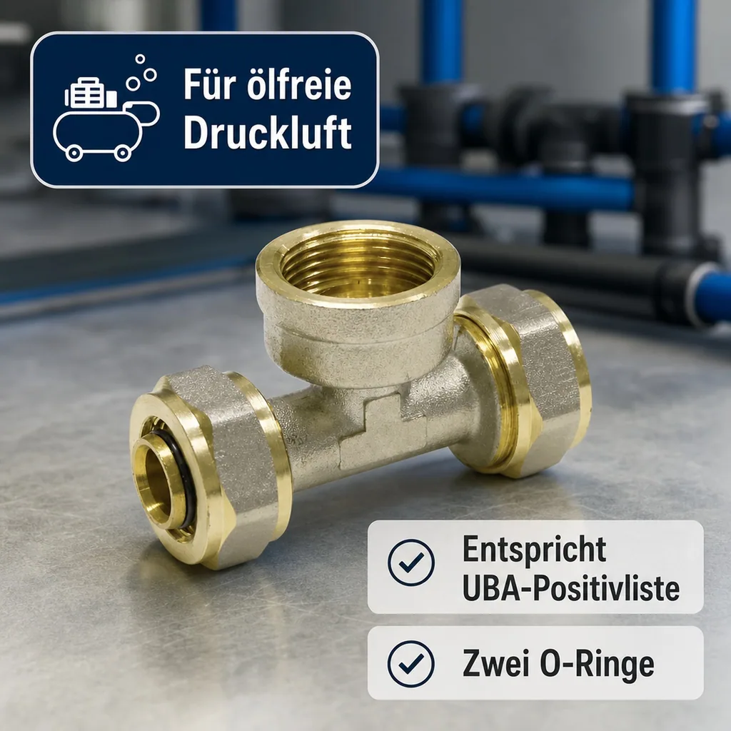 Schraubfitting T-Stück 32 x 3 - 1" IG - 32 x 3