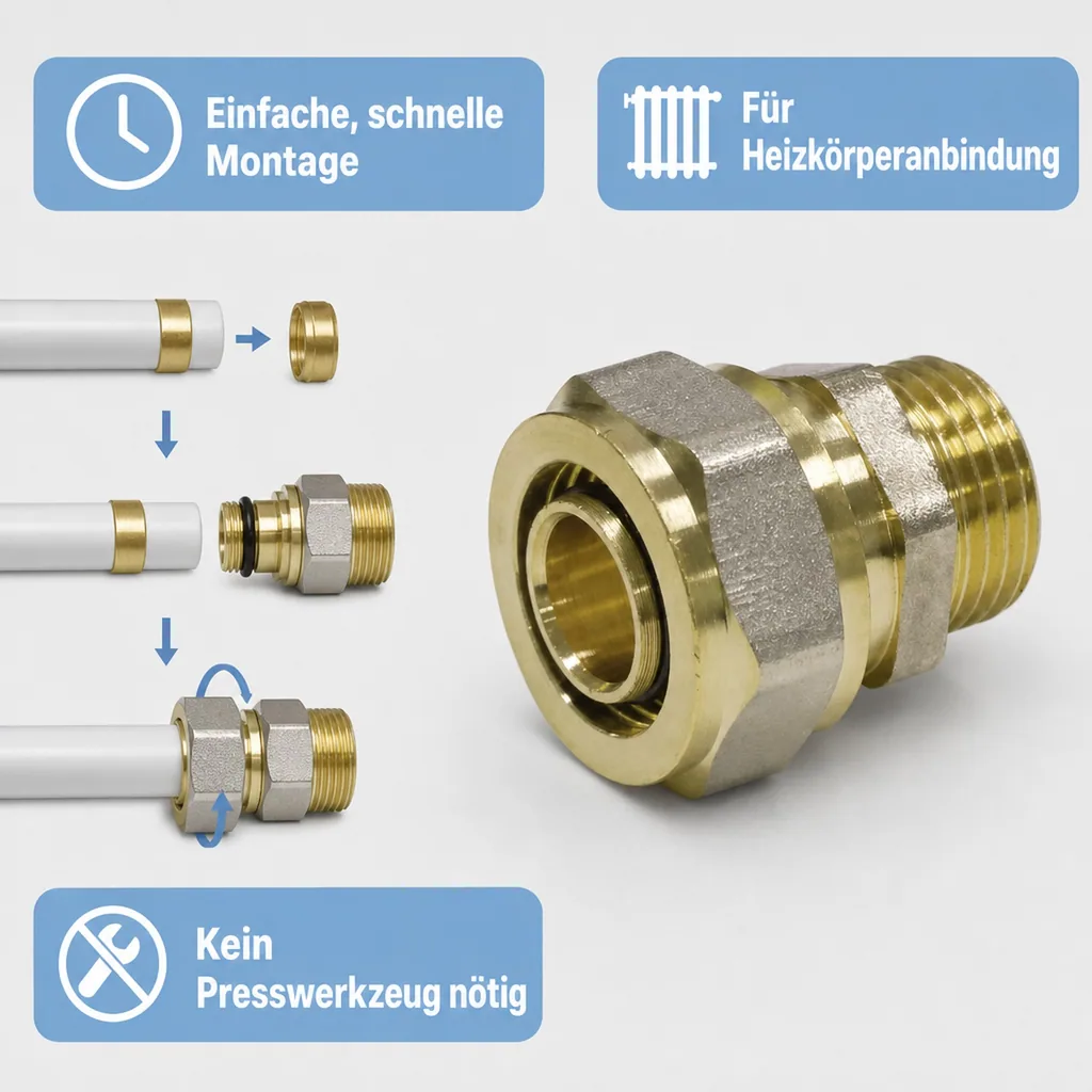 Schraubfitting Kupplung 16 x 2 - 1/2" AG