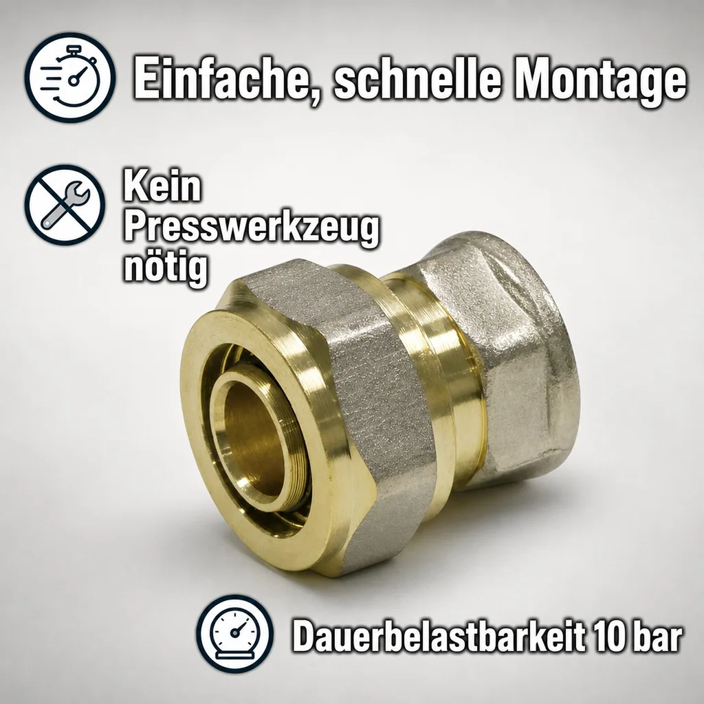 Schraubfitting Kupplung 32 x 3 - 3/4" IG