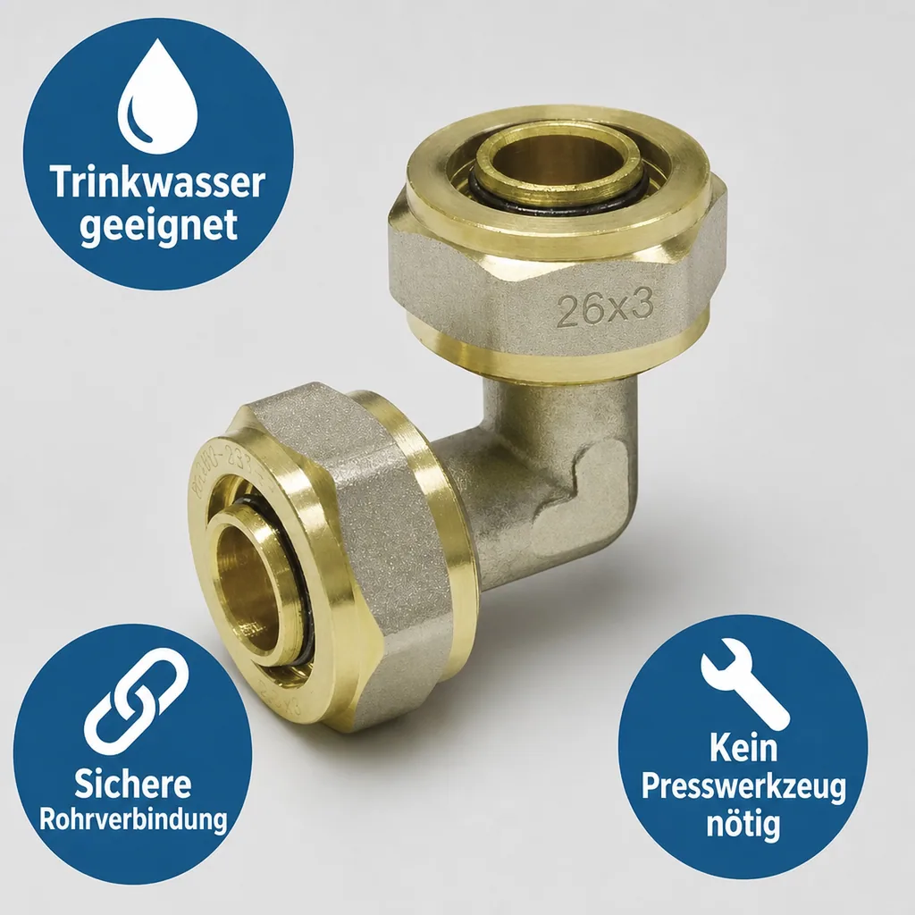 Schraubfitting Winkel 90° 26 x 3