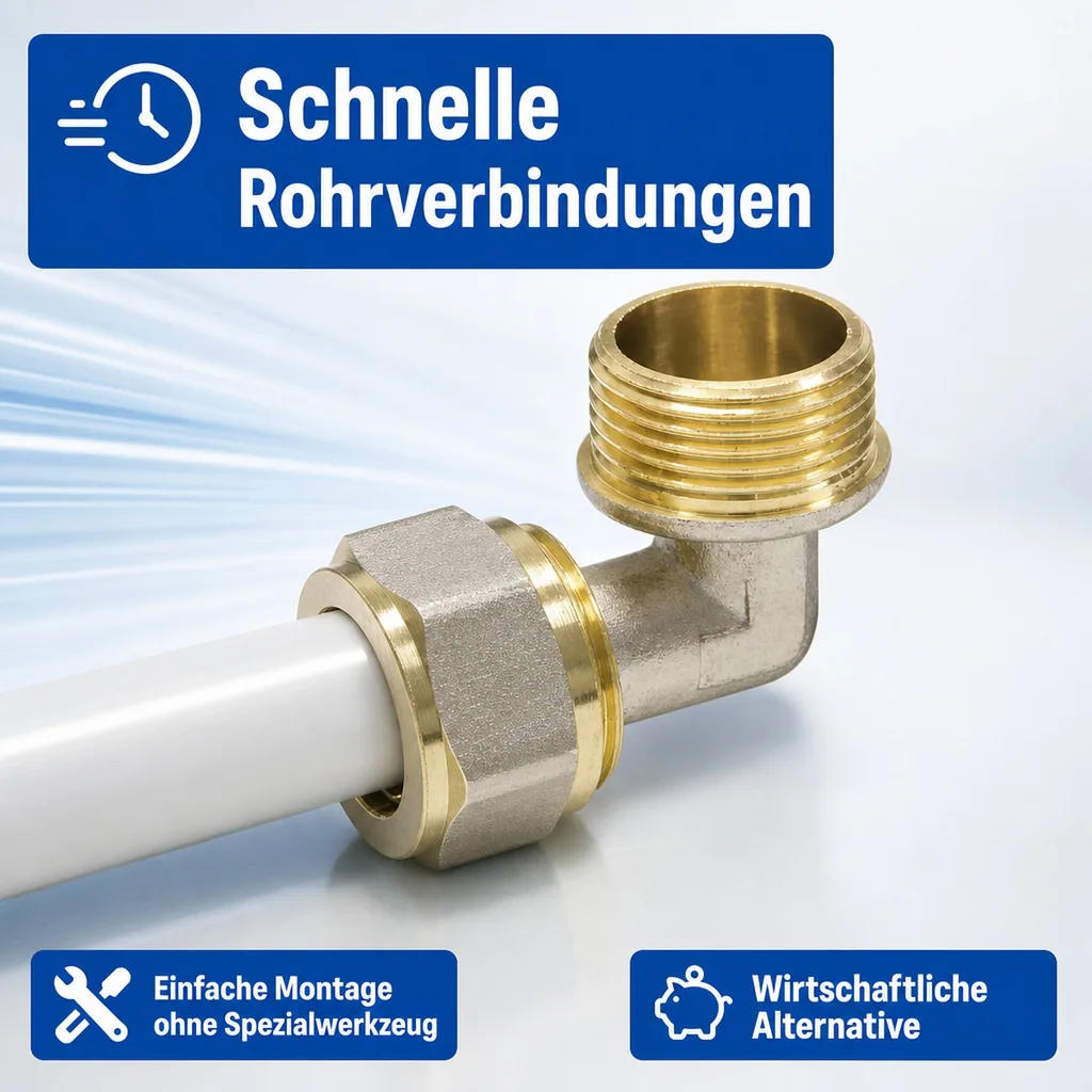 16mm Fitting, Winkel, Schraubfitting, 3/4 Zoll AG, für Verbundrohr
