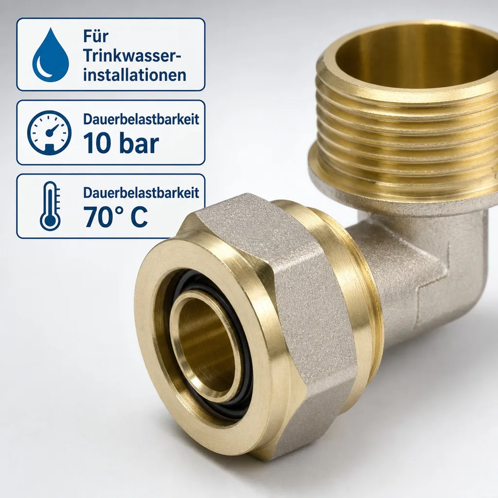 Schraubfitting Winkel 26 x 3 - 1" AG