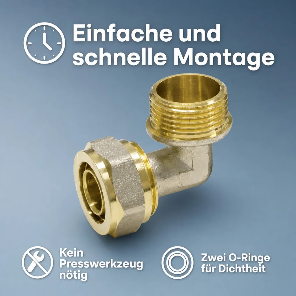 Schraubfitting Winkel 26 x 3 - 1" AG