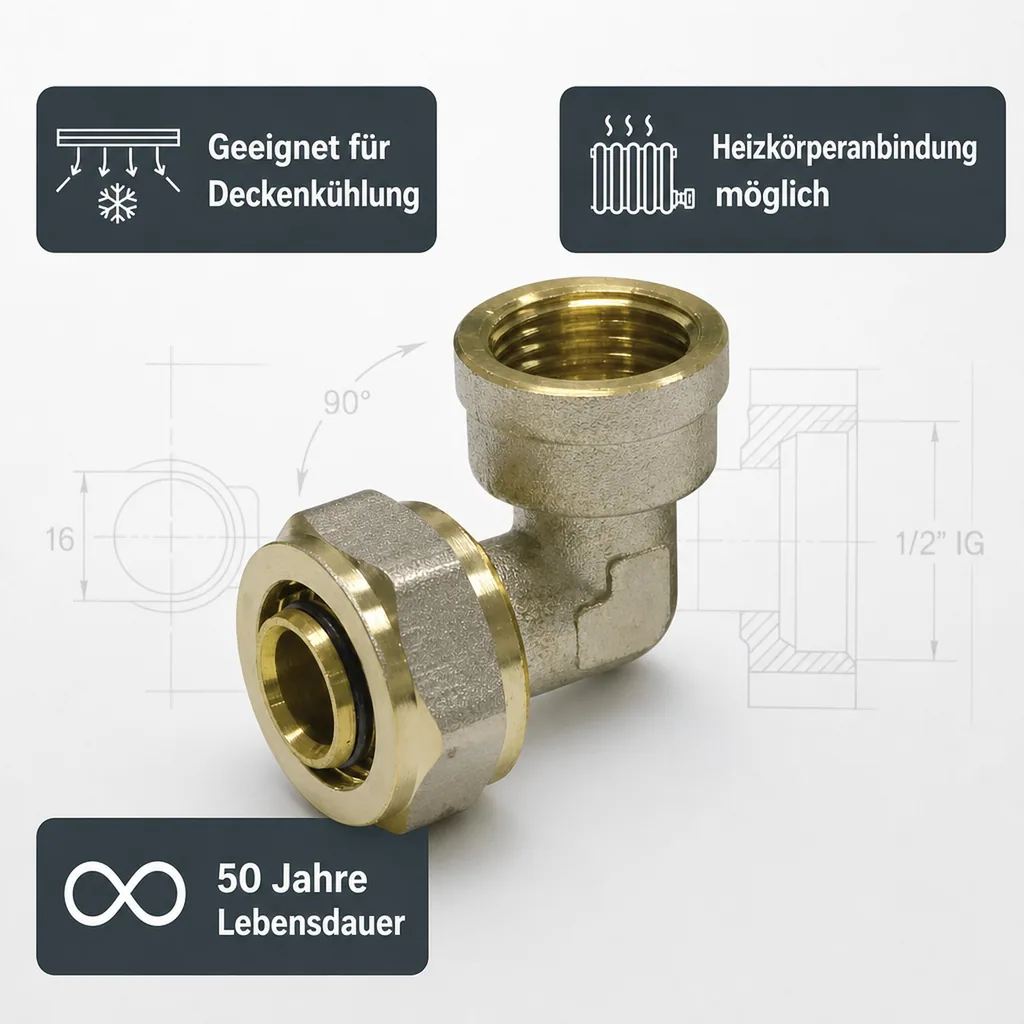 Schraubfitting Winkel 16 x 2 - 1/2" IG