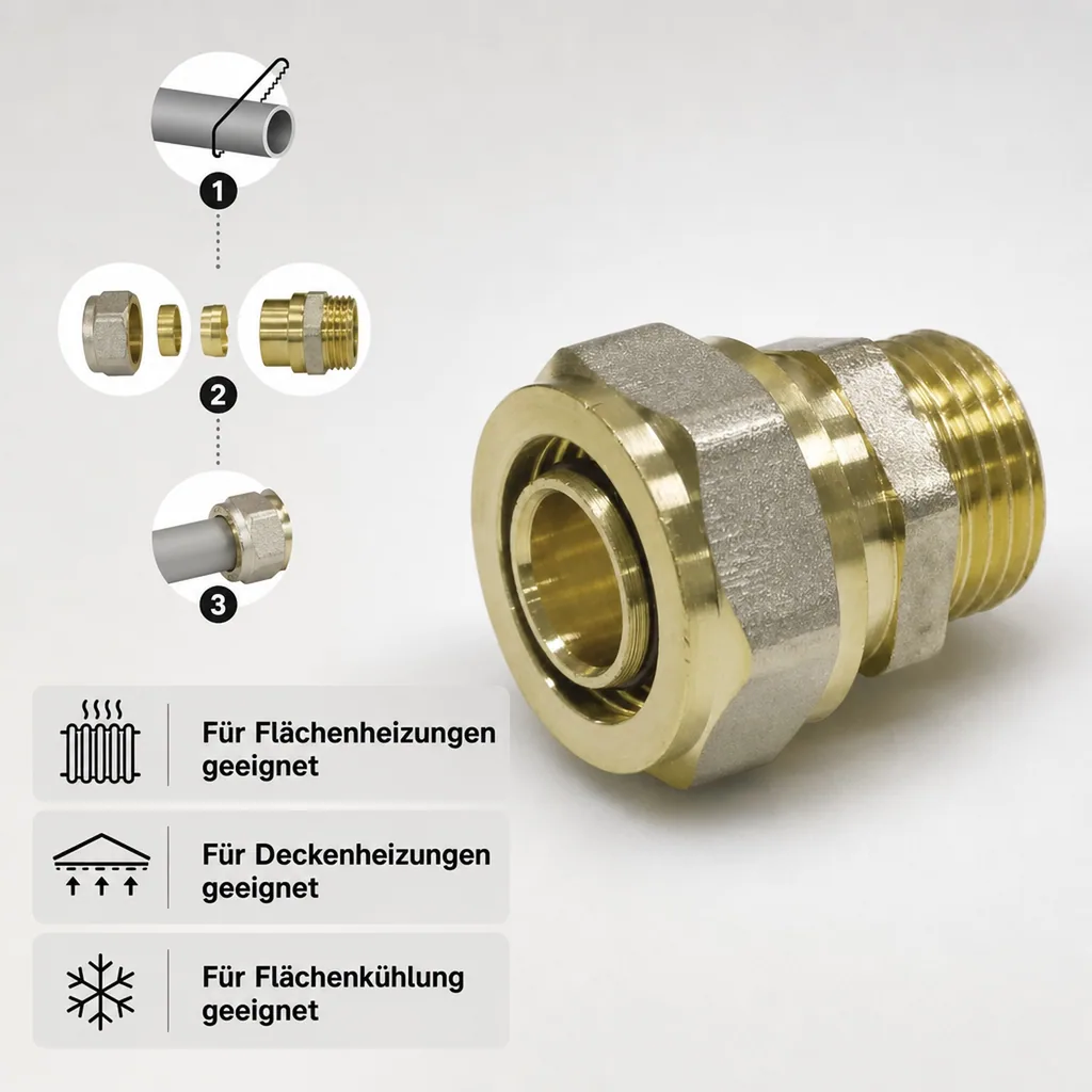 Schraubfitting Kupplung 20 x 2 - 3/4" AG