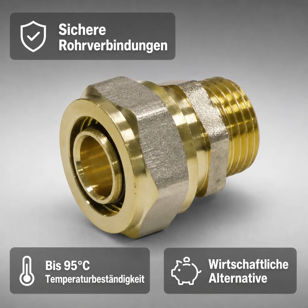 Schraubfitting Kupplung 20mm, 1 Zoll AG, Rohrkupplung