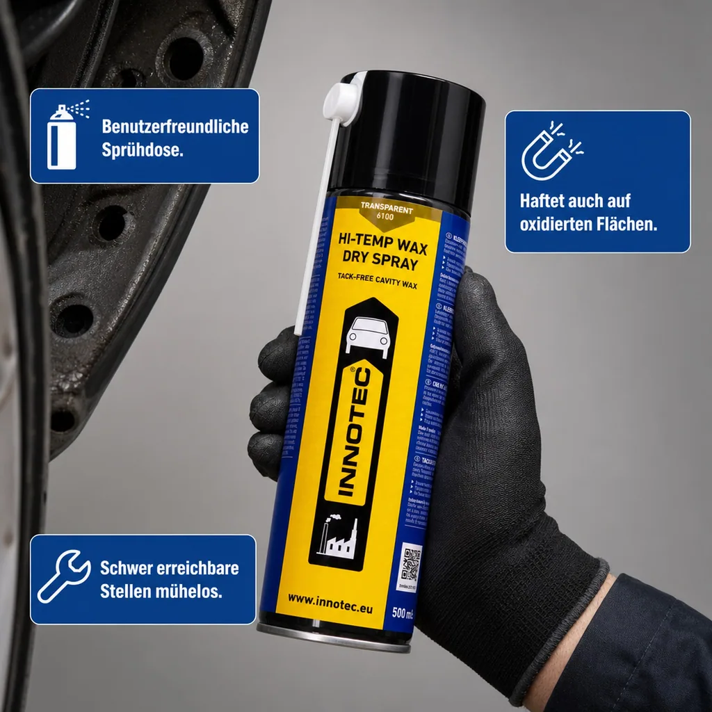 INNOTEC Hi Temp Wax DRY SPRAY Sprühdose 500ml transparent