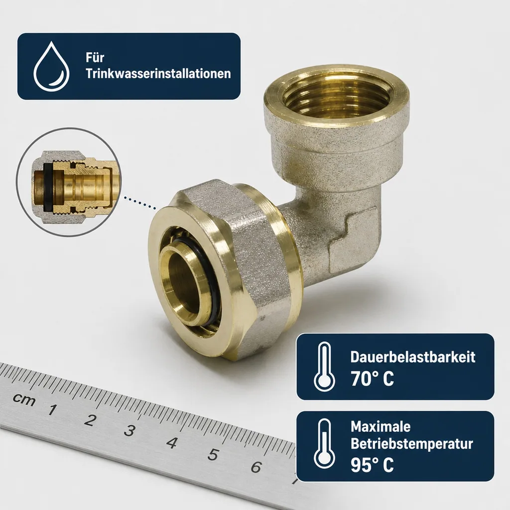 Schraubfitting Winkel 32 x 3 - 1" IG