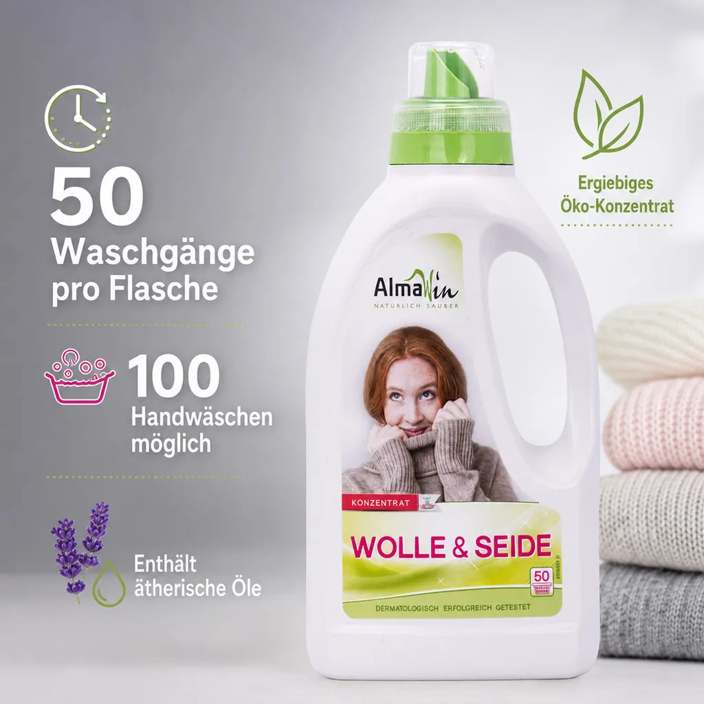 ALMAWIN Wolle & Seide 750 ml für ca. 50 Waschgänge