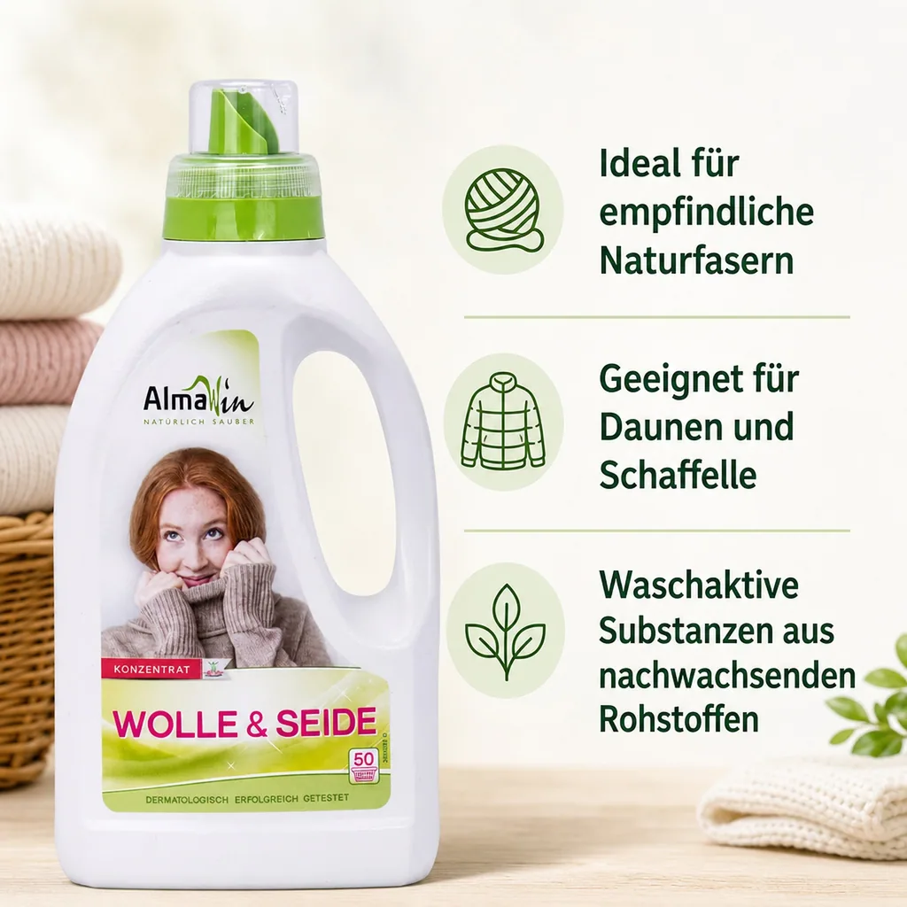 ALMAWIN Wolle & Seide 750 ml für ca. 50 Waschgänge