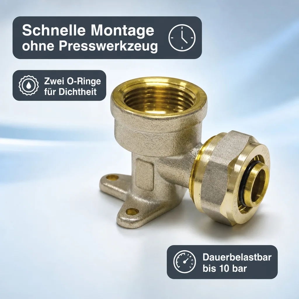 Schraubfitting Wandwinkel einfach 20 x 2 - 3/4" IG