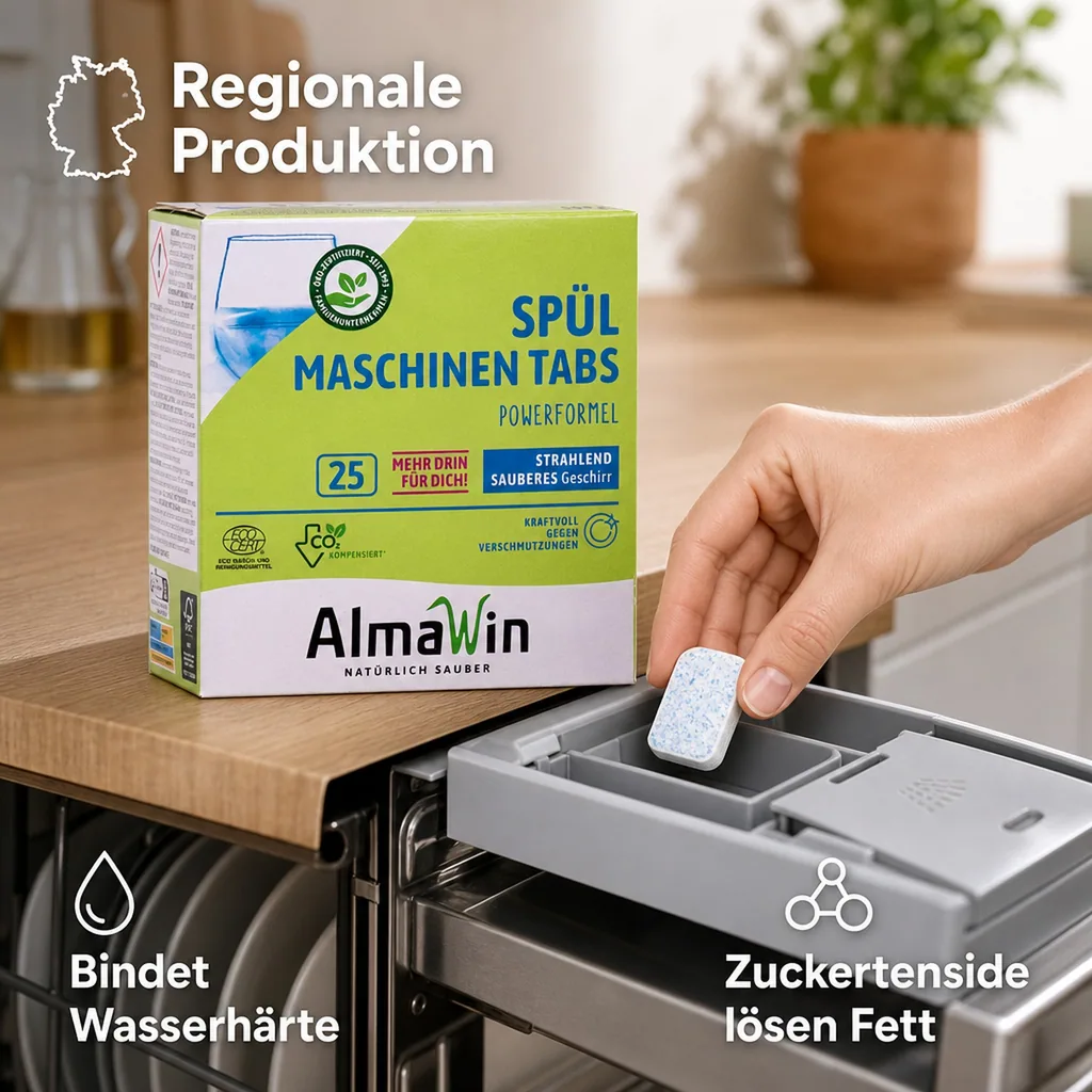 ALMAWIN Spülmaschinen Tabs 25 Stück extra stark & extra glänzend