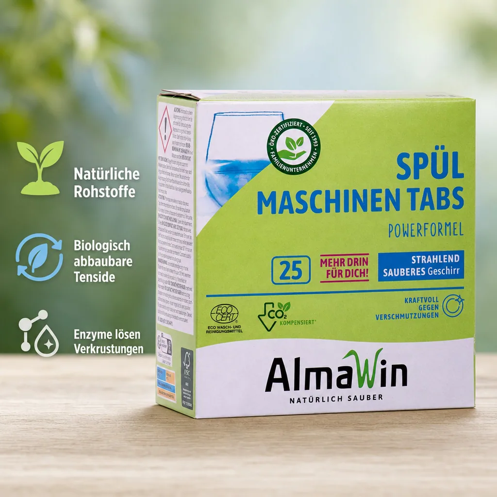 ALMAWIN Spülmaschinen Tabs 25 Stück extra stark & extra glänzend