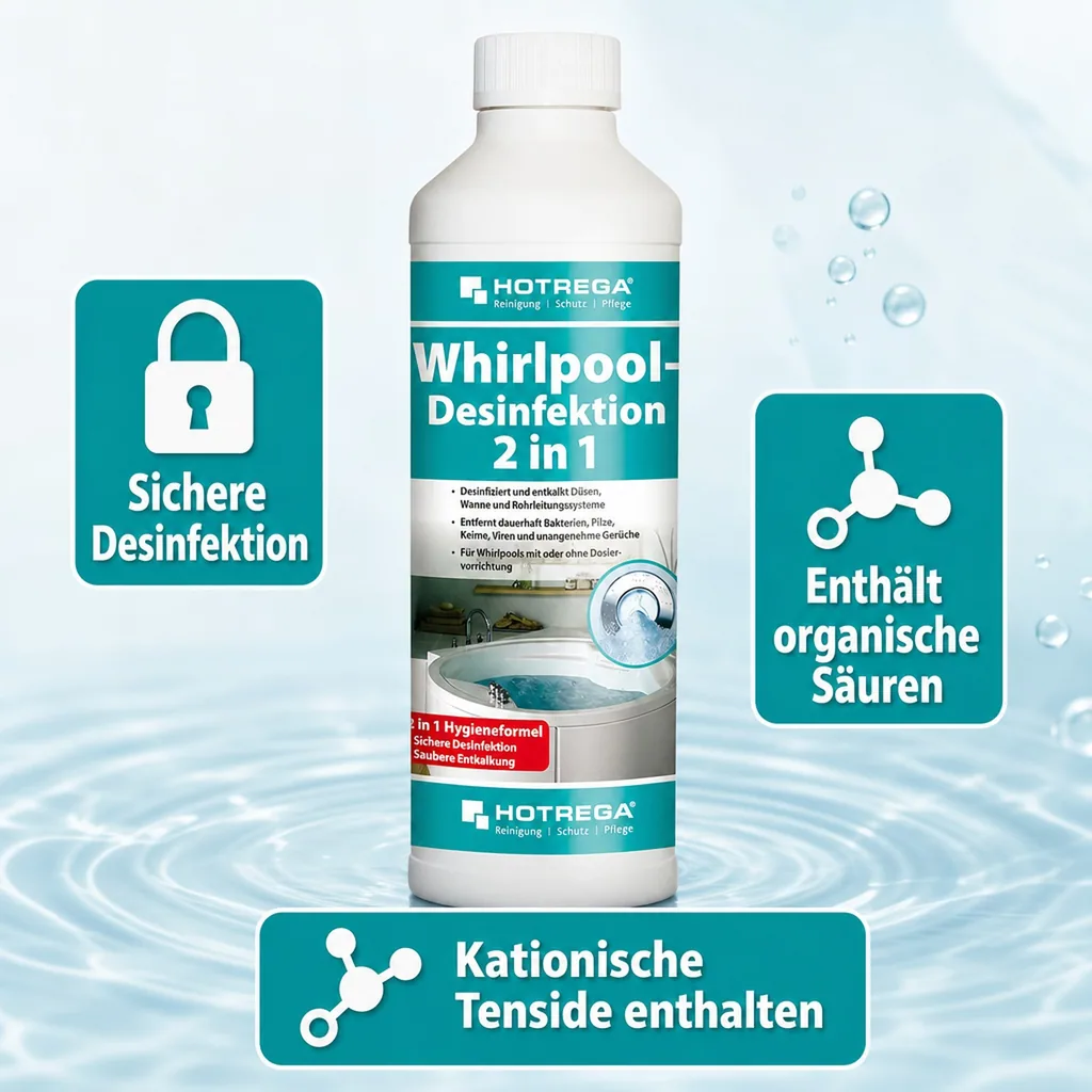 HOTREGA Whirlpool-Desinfektion 2 in 1 Konzentrat 500 ml Flasche