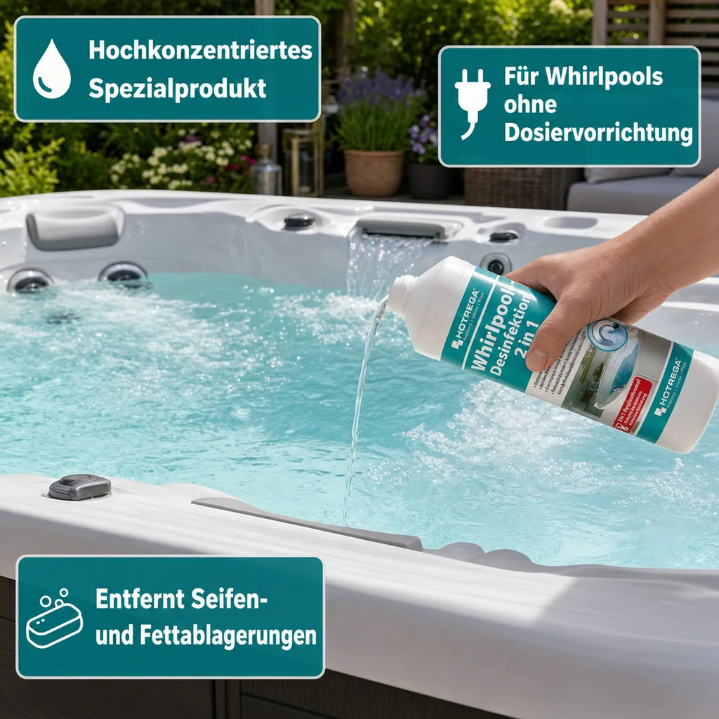 HOTREGA Whirlpool-Desinfektion 2 in 1 Konzentrat 500 ml Flasche