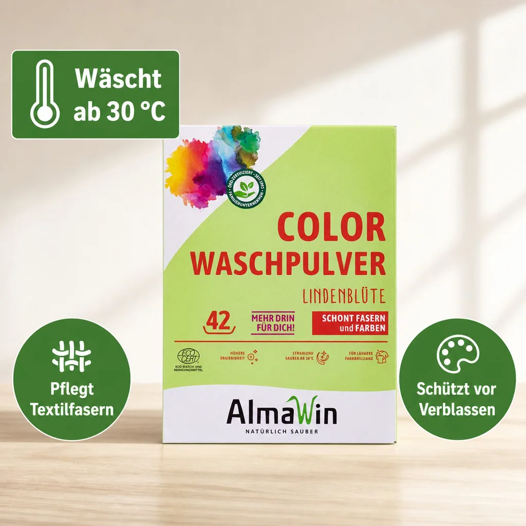 ALMAWIN Color Waschpulver Lindenblüte 2 kg