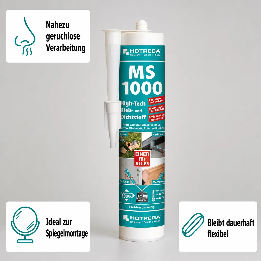 HOTREGA MS 1000 High Tech Kleb- und Dichtstoff 290ml transparent-kristallklar